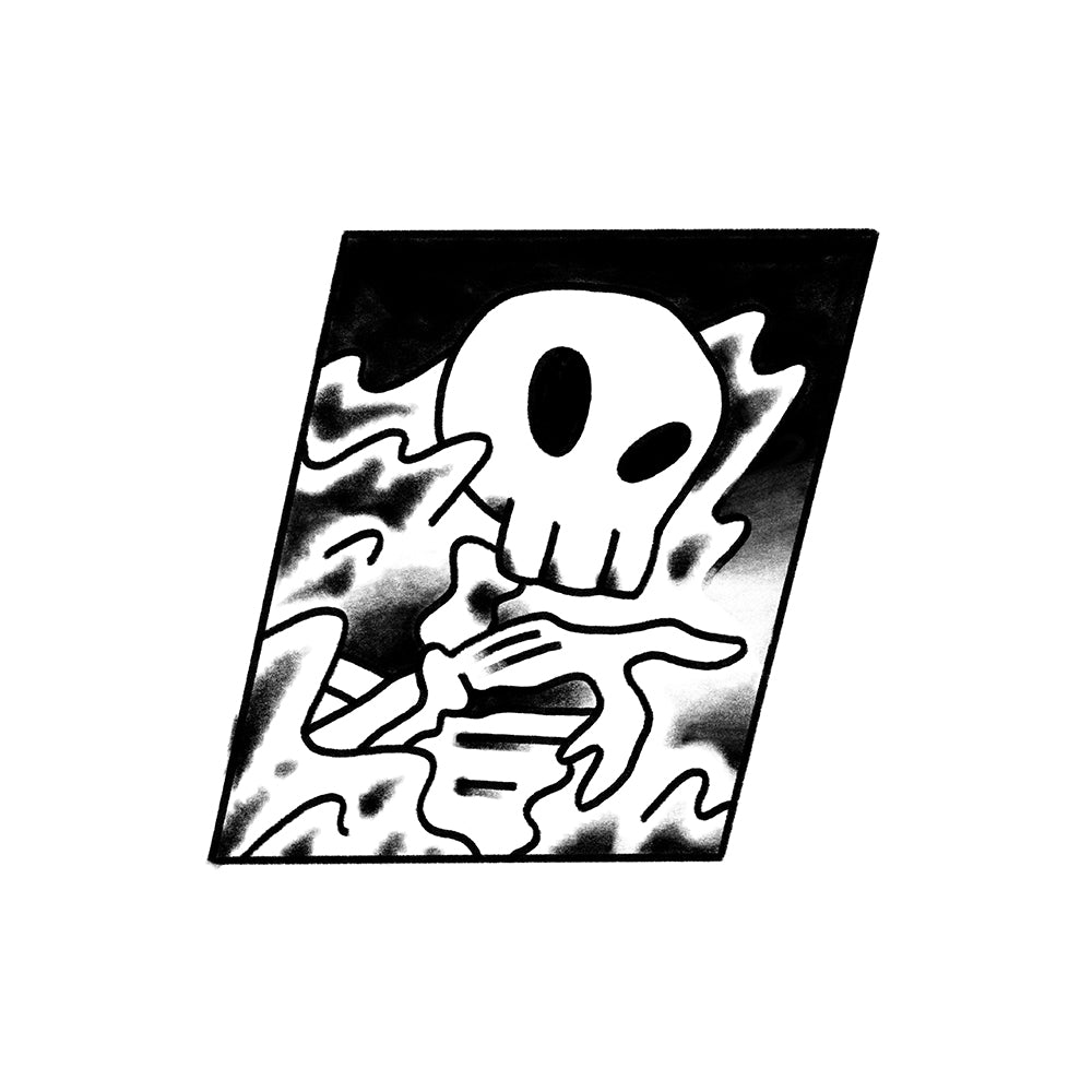 Skeleton in Flames – Flash Tattoo #115