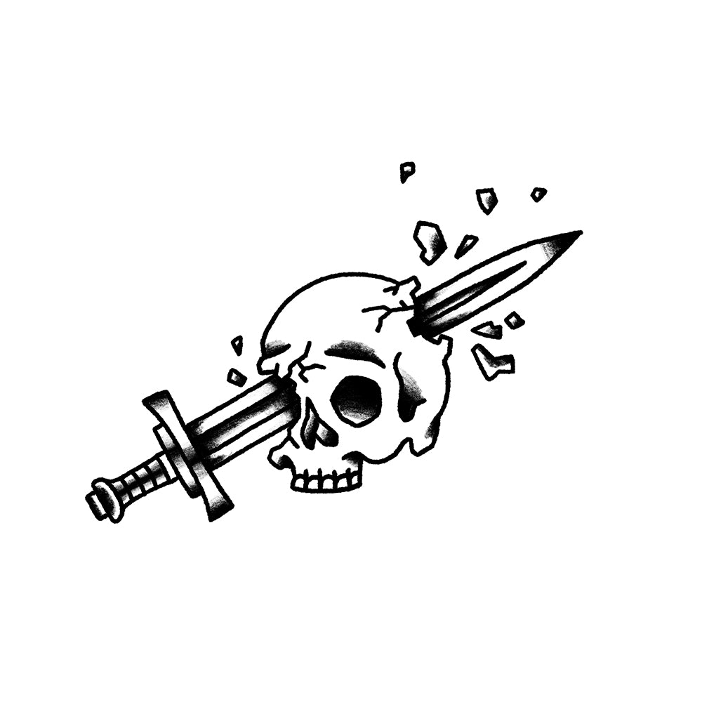 Skull with Sword – Flash Tattoo #33