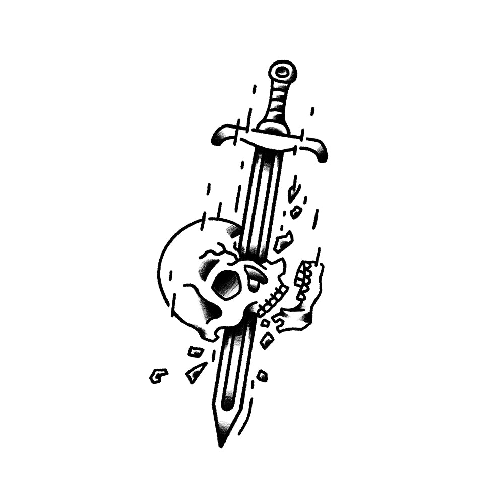 Skull with Sword – Flash Tattoo #34